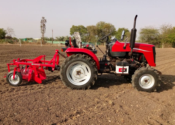tractor with potato digger