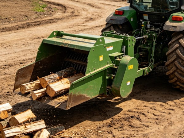 tractor with wood chipper